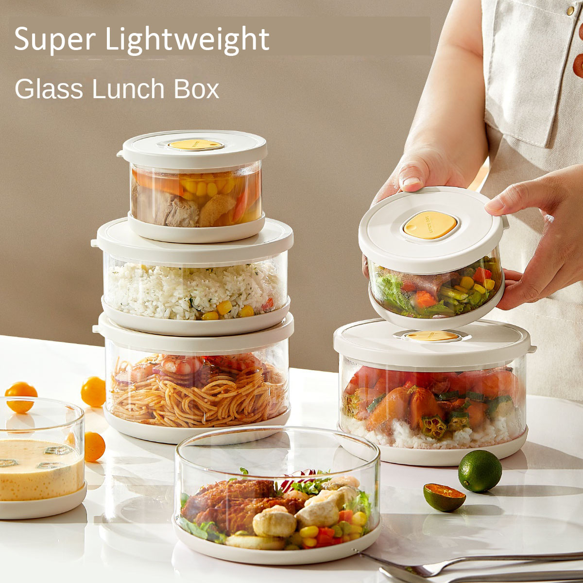 Meal Prep Frozen Food - Contenitore in Vetro per Alimenti, Ermetico