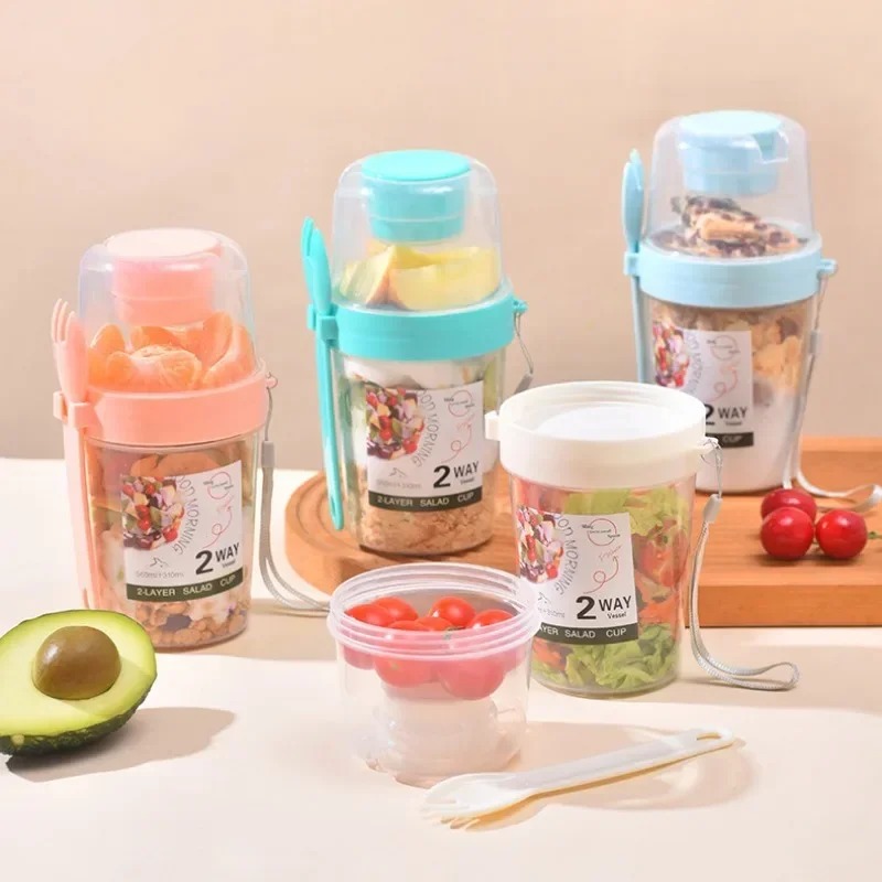 Meal Prep Yogurt Containers - Tazza per insalata portatile Tazza doppia