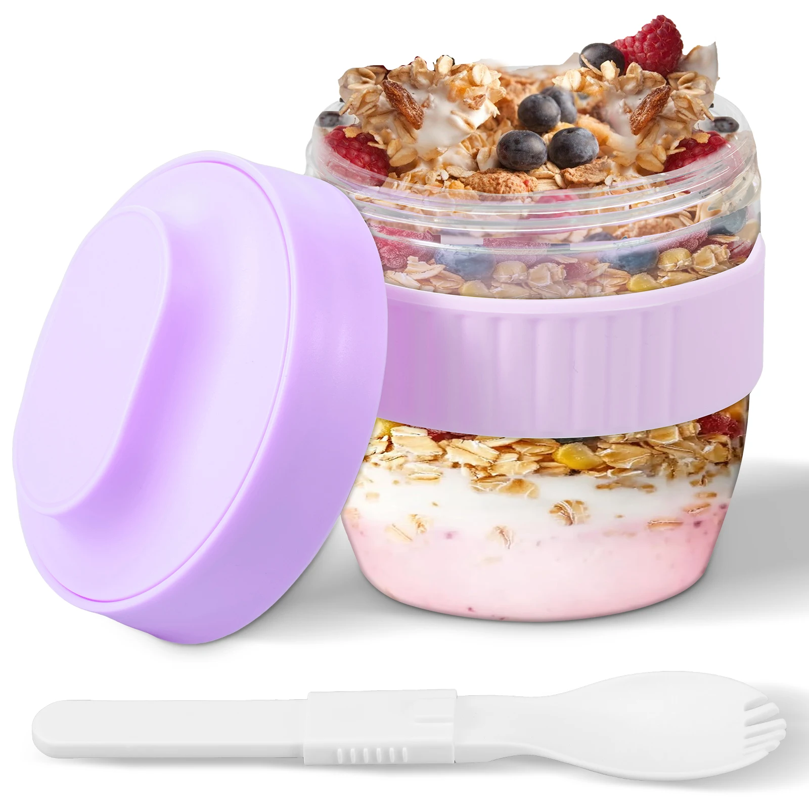 Meal Prep Yogurt Containers - Contenitore per Overnight Oats a Doppio