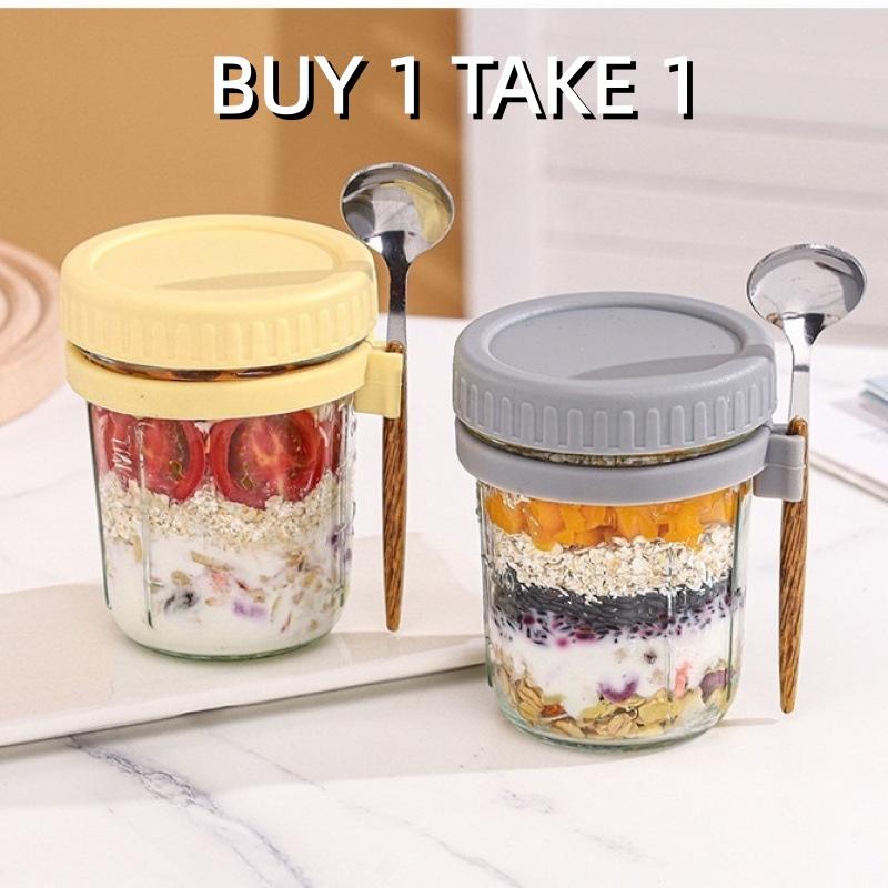1/2PCS 350ml Vaso di vetro riu - Overnight Oat Jar recensione e prezzo